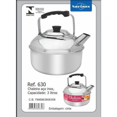 Chaleira Aço Inox 3 Litros Ravinox 000630