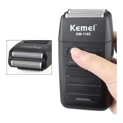 Barbeador Shaver Elétrico Sem Fio Kemei 2 Lâminas Km-1102 Bivolt