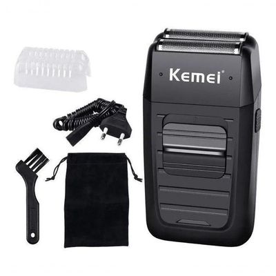 Barbeador Shaver Elétrico Sem Fio Kemei 2 Lâminas Km-1102 Bivolt