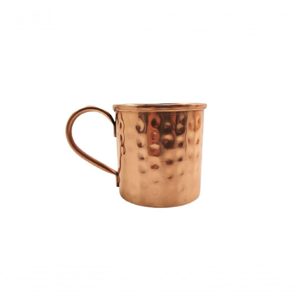 Caneca Martelada Moscow Mule Drinks Cobre Alça Bronze 350Ml