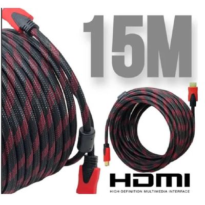 Cabo Hdmi Blindado Com Malha E Filtro Versão 1.4 3d Full Hd 1080 15 Metros
