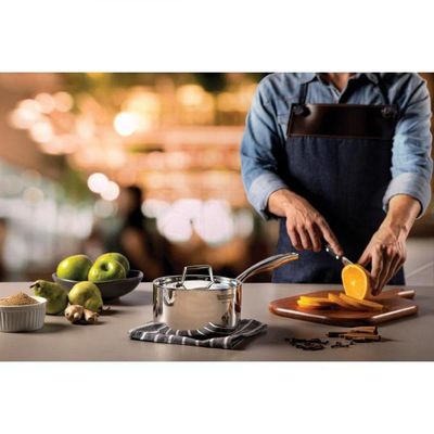 Panela Grano Inox Corpo Triplo com Tampa e Cabo 16cm 1,7 L