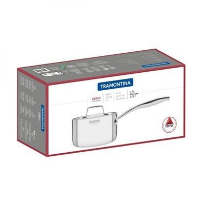 Panela Grano Inox Corpo Triplo com Tampa e Cabo 16cm 1,7 L