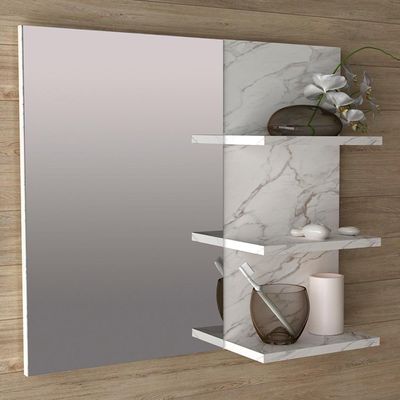 Espelheira Para Banheiro Bn3608 Marmore Branco