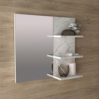 Espelheira Para Banheiro Bn3608 Marmore Branco