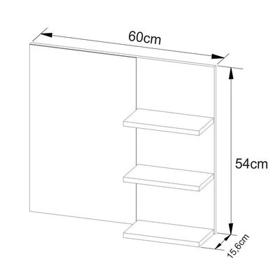 Espelheira Para Banheiro Bn3608 Branco Tecno Mobili Branco