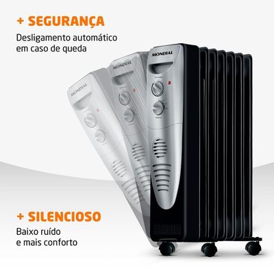 Aquecedor A óleo Mondial A-06 -220v-preto/prata 220