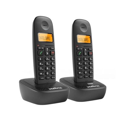 Telefone sem Fio Intelbras 4122512 TS 2512 Preto DECT 6.0 com 01 Ramal e Identificador