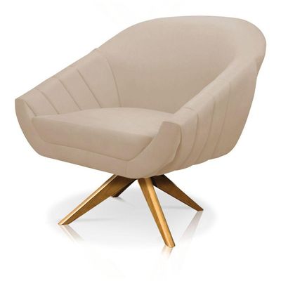 Poltrona Giovana Suede Bege