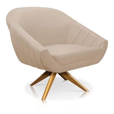 Poltrona Giovana Suede Bege