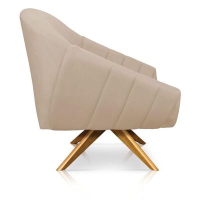 Poltrona Giovana Suede Bege