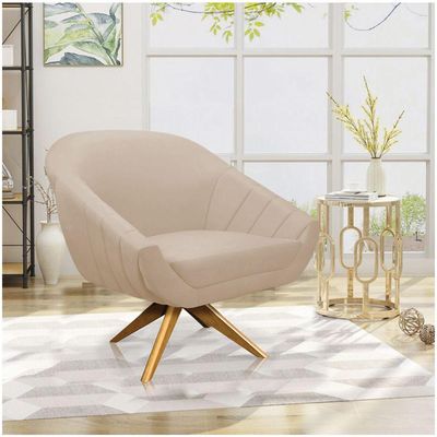 Poltrona Giovana Suede Bege