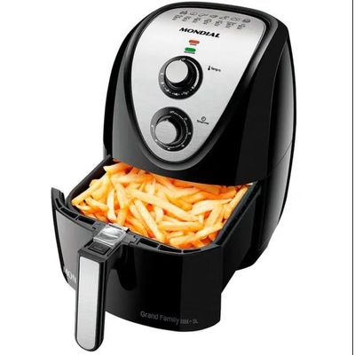 Fritadeira AIR FRYER Mondial Family 5L 1900W AFN-50 - 2037-03   PRETO/INOX   110 VOLTS