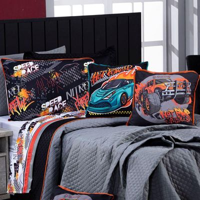 Kit Cobre Leito Speed Car Dupla Face Solteiro 05 Peças