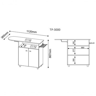 Tabua De Passar Roupa 2 Portas Tp3000 Branco Branco
