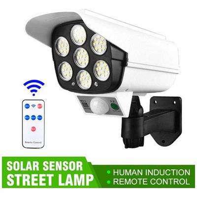 Luminaria Solar Camera Falsa Sensor De Proximidade 77 Leds