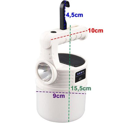 Luminaria Solar Externa Lanterna Duplo Led 2 Em 1 Camping