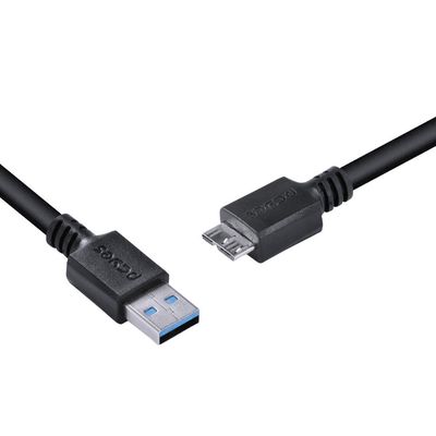 Cabo para HD Externo USB a 3.0 Macho para Micro USB B 3.0 (10 Pinos) MA0CHO 28AWG Puro Cobre 3 Metro