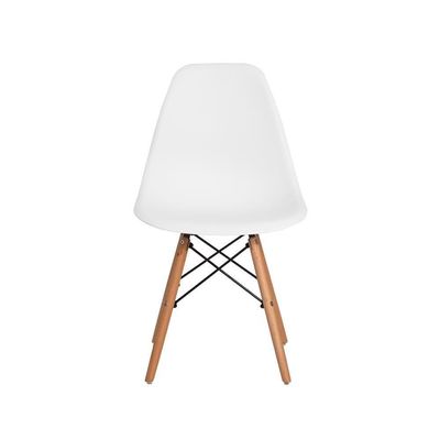 Cadeira Para Mesa De Jantar Base Madeira Wood Branca