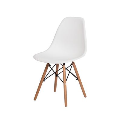 Cadeira Para Mesa De Jantar Base Madeira Wood Branca