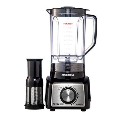 Liquidificador Turbo Mondial Black Inox L-1000 Bi Liquidificador-220v-preto/inox 220