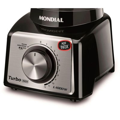 Liquidificador Turbo Mondial Black Inox L-1000 Bi Liquidificador-220v-preto/inox 220