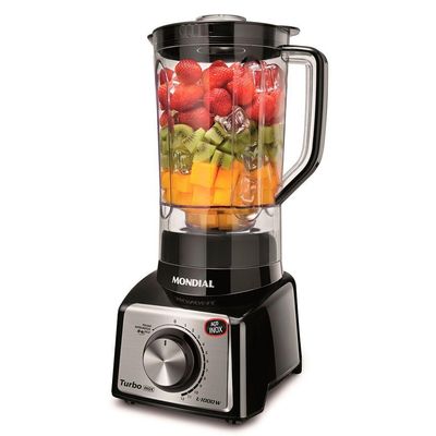 Liquidificador Turbo Mondial Black Inox L-1000 Bi Liquidificador-220v-preto/inox 220