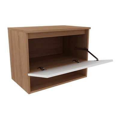 Gabinete Banheiro 1 Porta 60Cm Cr10086 Amêndoa/Branco