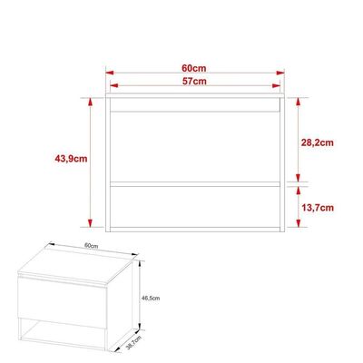 Gabinete Banheiro 1 Porta 60Cm Suspenso Cr10086 Branco
