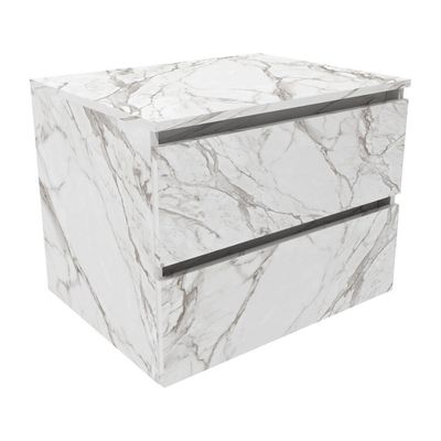 Gabinete Banheiro 2 Gavetas 60Cm Cr10087 Mármore Branco