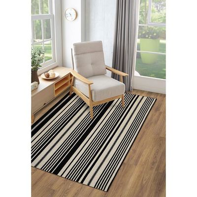 Tapete Para Sala Aruba Bege-preto 1,00x1,50 São Carlos