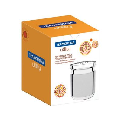 Porta Queijo Ralado Tramontina Utility em Aço Inox com Tampa de Plastico