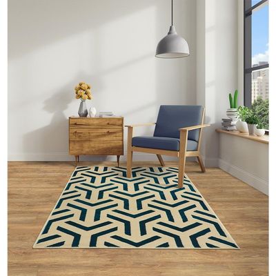 Tapete Para Sala Supreme Carol Azul 1,00x1,50 São Carlos