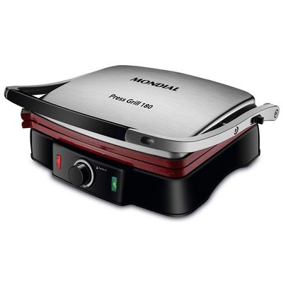 Press Grill Mondial Red Ceramic Pg-02 Press Grill-127v-preto/inox 110V