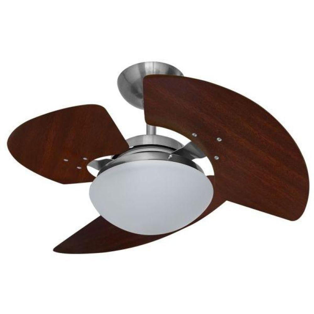 Ventilador Aventador Stilo Aço Escovado 110v 3 Pás Tabaco