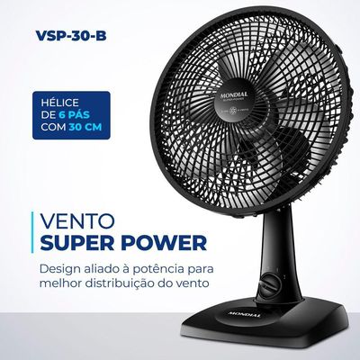 Ventilador De Mesa Mondial 6Pás Vent 30Cm 220V/60Hz Super 220