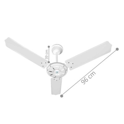 Ventilador Ipanema Branco 110v 3 Pás E Controle 110