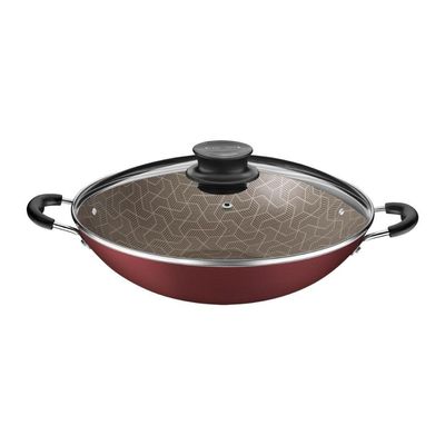 Wok Tramontina Paris Em Alumínio Com Max Vermelho Com Tampa