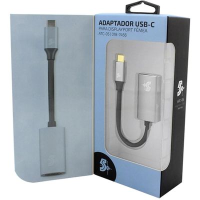 Adaptador USB-C para Dispalyport Femea 4K 60HZ 5+
