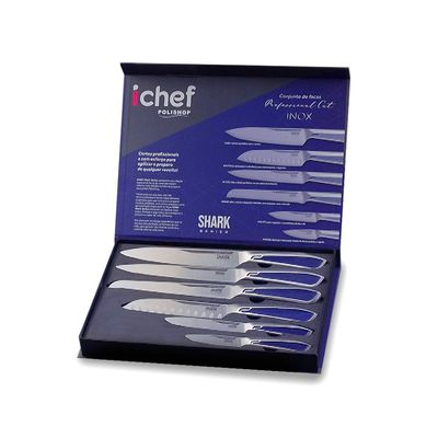 Conjunto de Facas Ichef Polishop - Shark Series - Professional Cut - Inox ND / ND