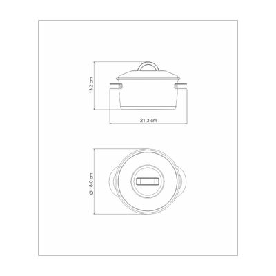 Caçarola Tramontina Solar Funda em Aço Inox Fundo Triplo com Tampa e Alças 16 cm 1,8 L