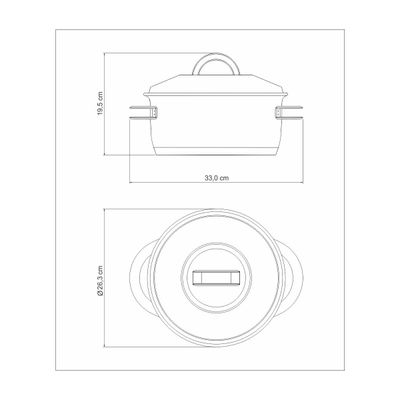 Caçarola Tramontina Solar Funda em Aço Inox Fundo Triplo com Tampa e Alças 24 cm 6,1 L