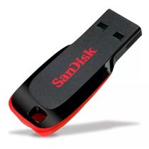 Pendrive Sandisk Cruzer Blade 128gb 2.0 Preto e Vermelho