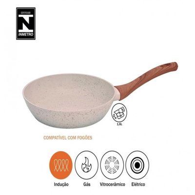 Frigideira Antiaderente Cerâmica Fundo Triplo Indução 24cm