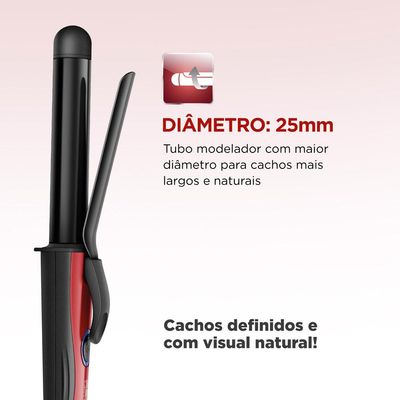 Escova Modeladora de Cachos Red Infinity Mondial EM12 Bivolt