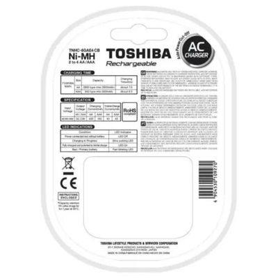 Carregador de Pilhas AA/AAA TNHC-6GAE4 CB C/ 4 AA Toshiba