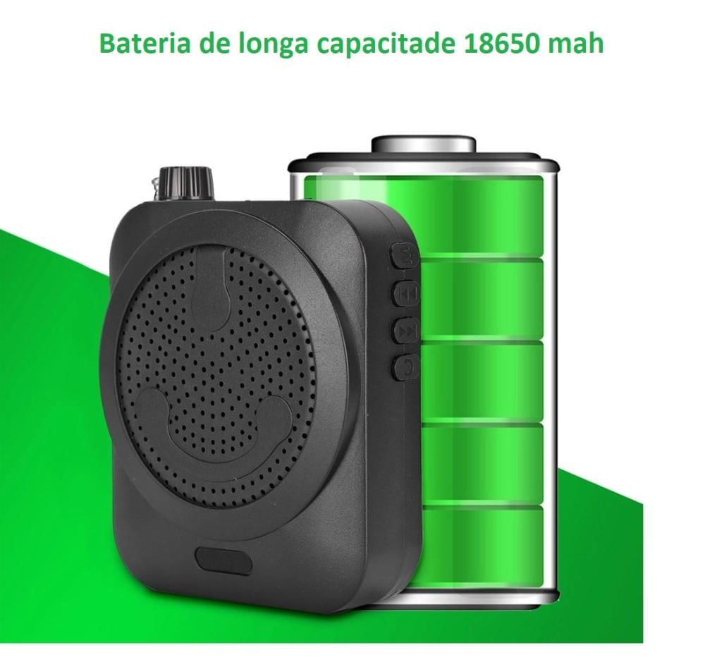 Amplificador de Voz Megafone com Microfone e Rádio FM para Professores