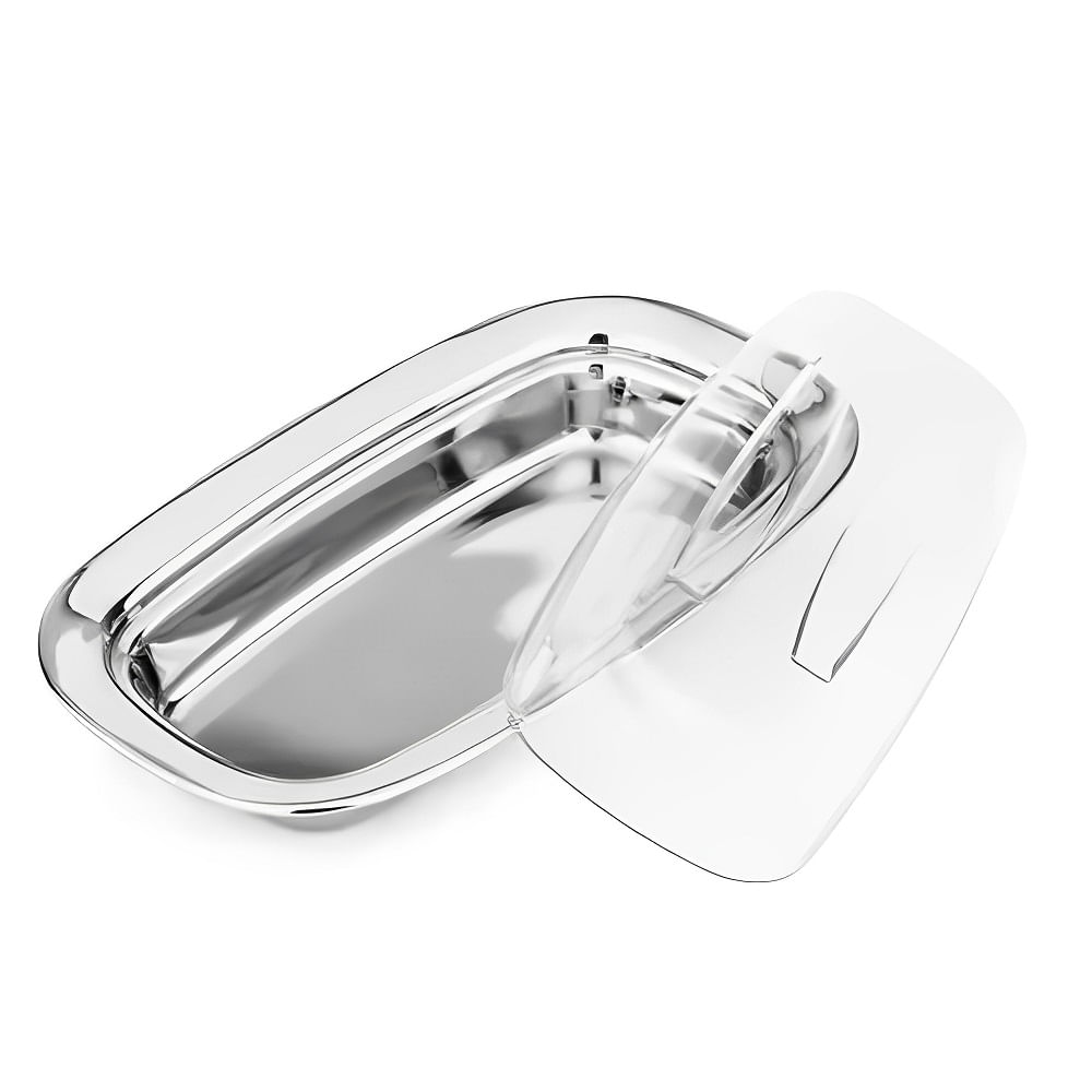 Mantegueira de Inox com Tampa Acrilica Transparente Pratica e Resistente