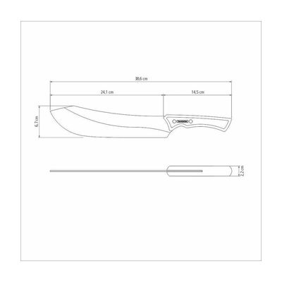 Faca Para Carne Tramontina Black Inox E Cabo De Madeira 10"