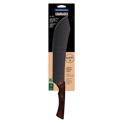 Faca Para Carne Tramontina Black Inox E Cabo De Madeira 10"